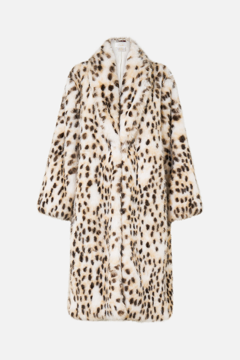 The CAMILLA Long Teddy Coat in our Marble Heaven print.