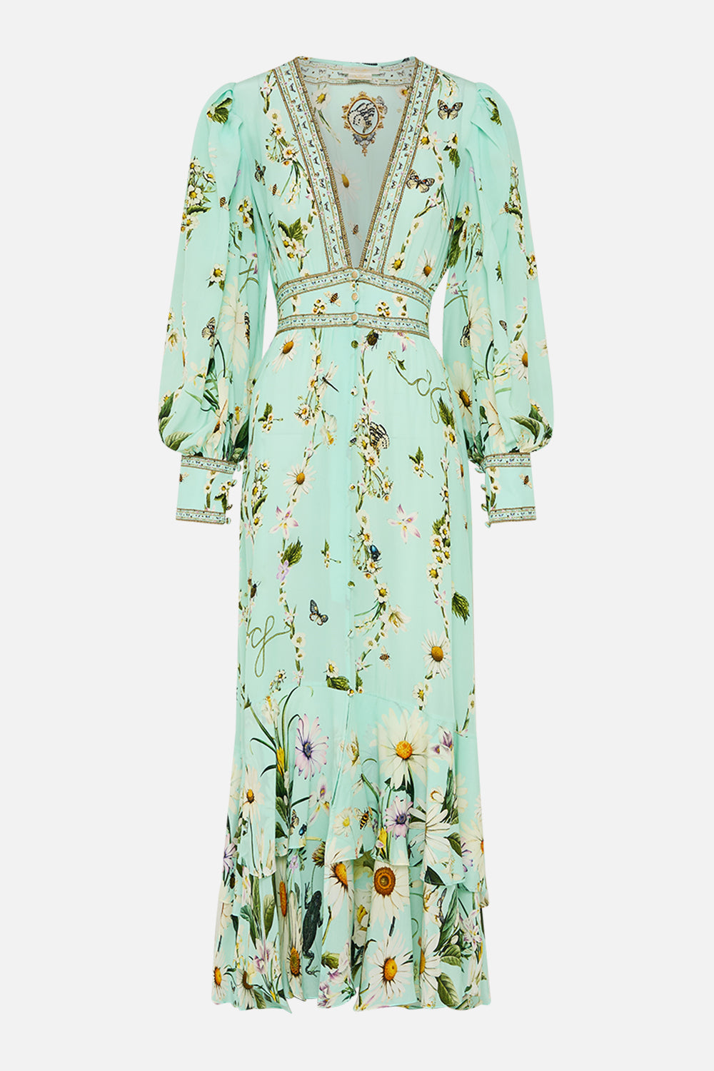 The CAMILLA Long Button Front Dress in our Floral Freefall print.