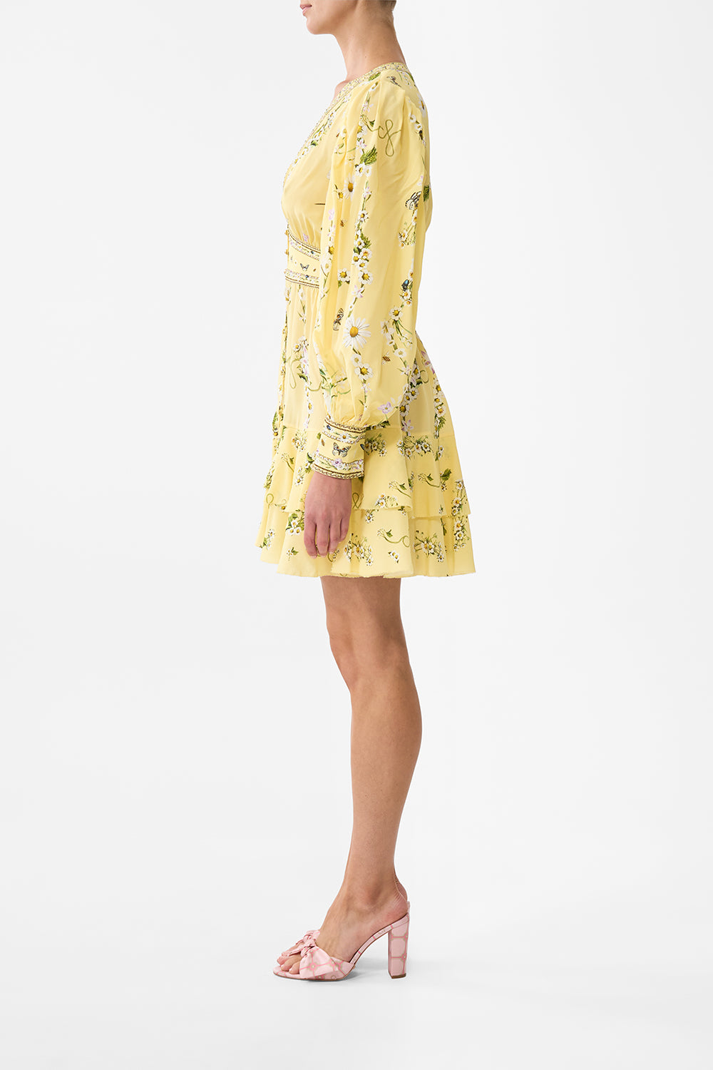 The CAMILLA Button Front Frill Dress in our Daisy Chains print.