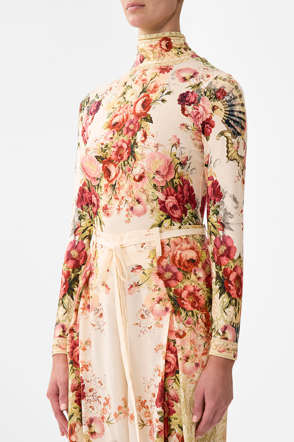 The CAMILLA Jersey Turtleneck in our Meet Me At The Majestic print.