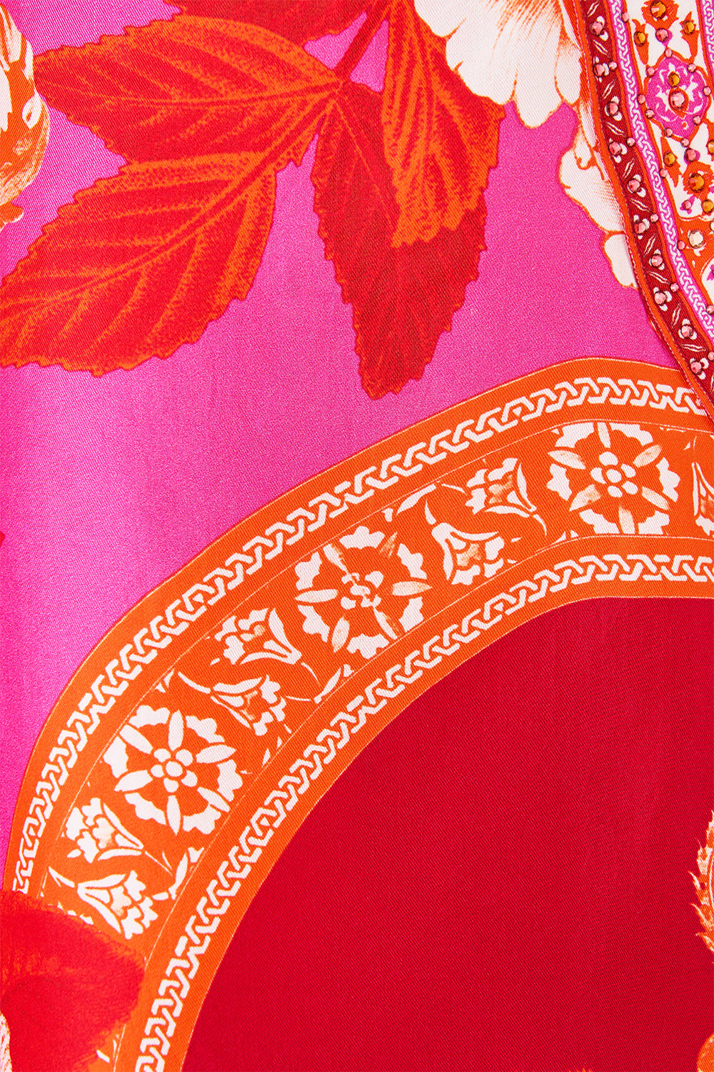 The CAMILLA DEEP V NECK HARDWARE SHORT KAFTAN TILES OF TÜRKIYE