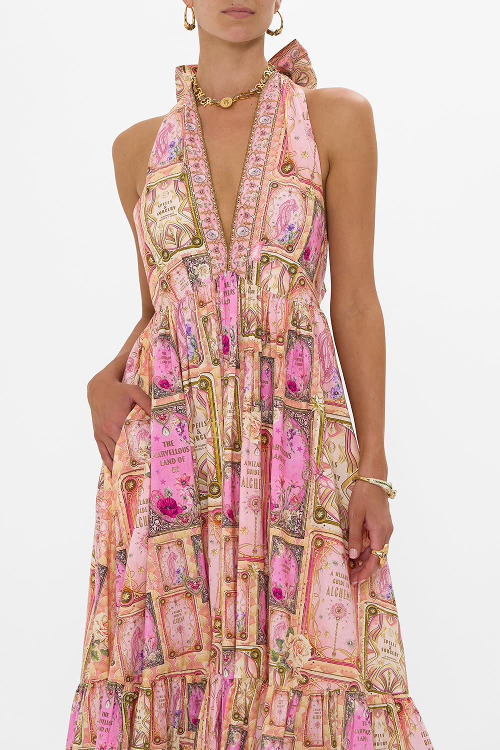 CAMILLA Ruffle Hem Halter Dress Totally Ozmopolitan