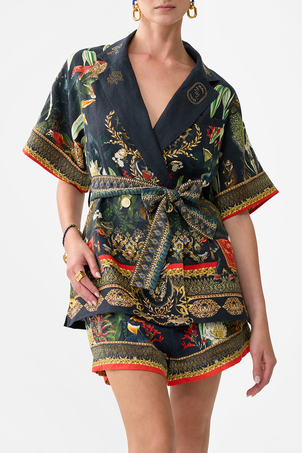 DOUBLE BREASTED SHORT SLEEVE JACKET READY FOR MY WELCOME DRINK