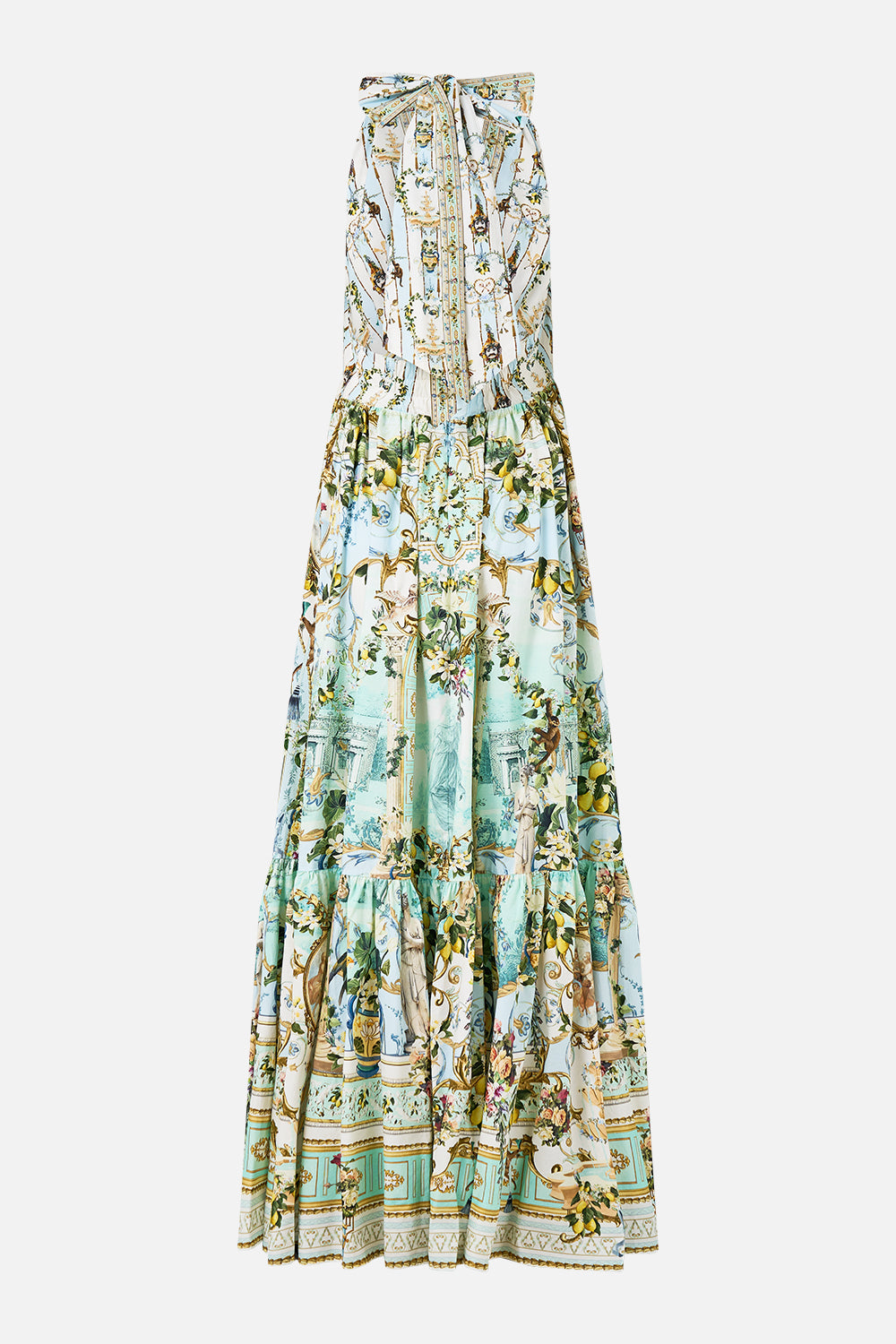 RUFFLE HEM HALTER DRESS VENUS ON A VESPA