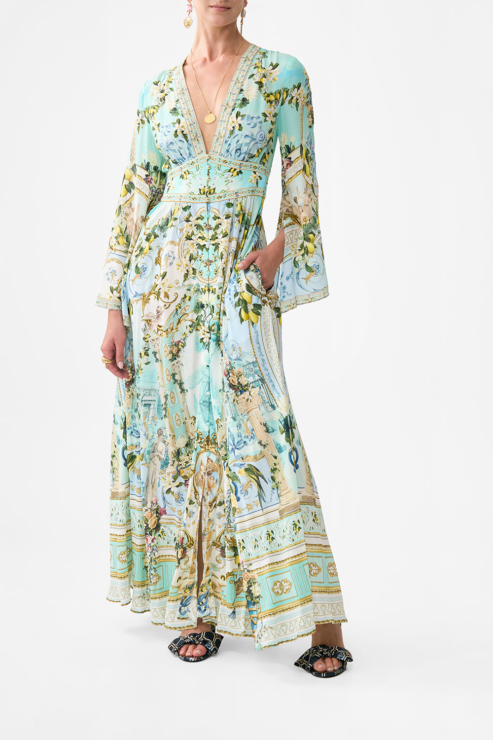 KIMONO SLEEVE DRESS WITH SHIRRING DETAIL VENUS ON A VESPA