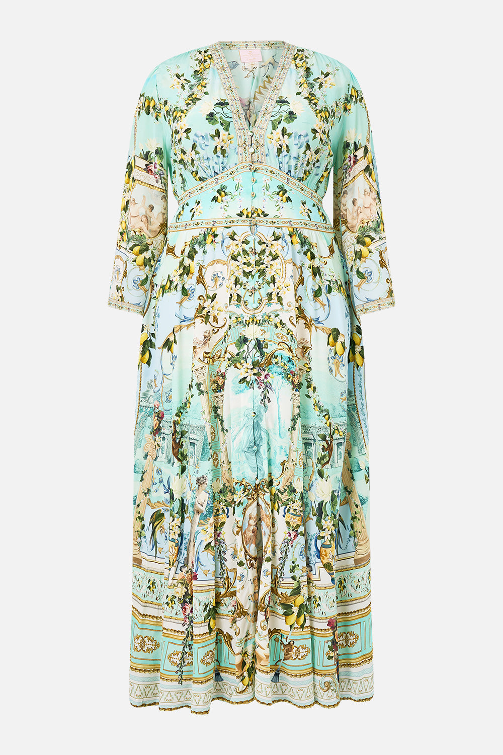 KIMONO SLEEVE DRESS WITH SHIRRING DETAIL VENUS ON A VESPA