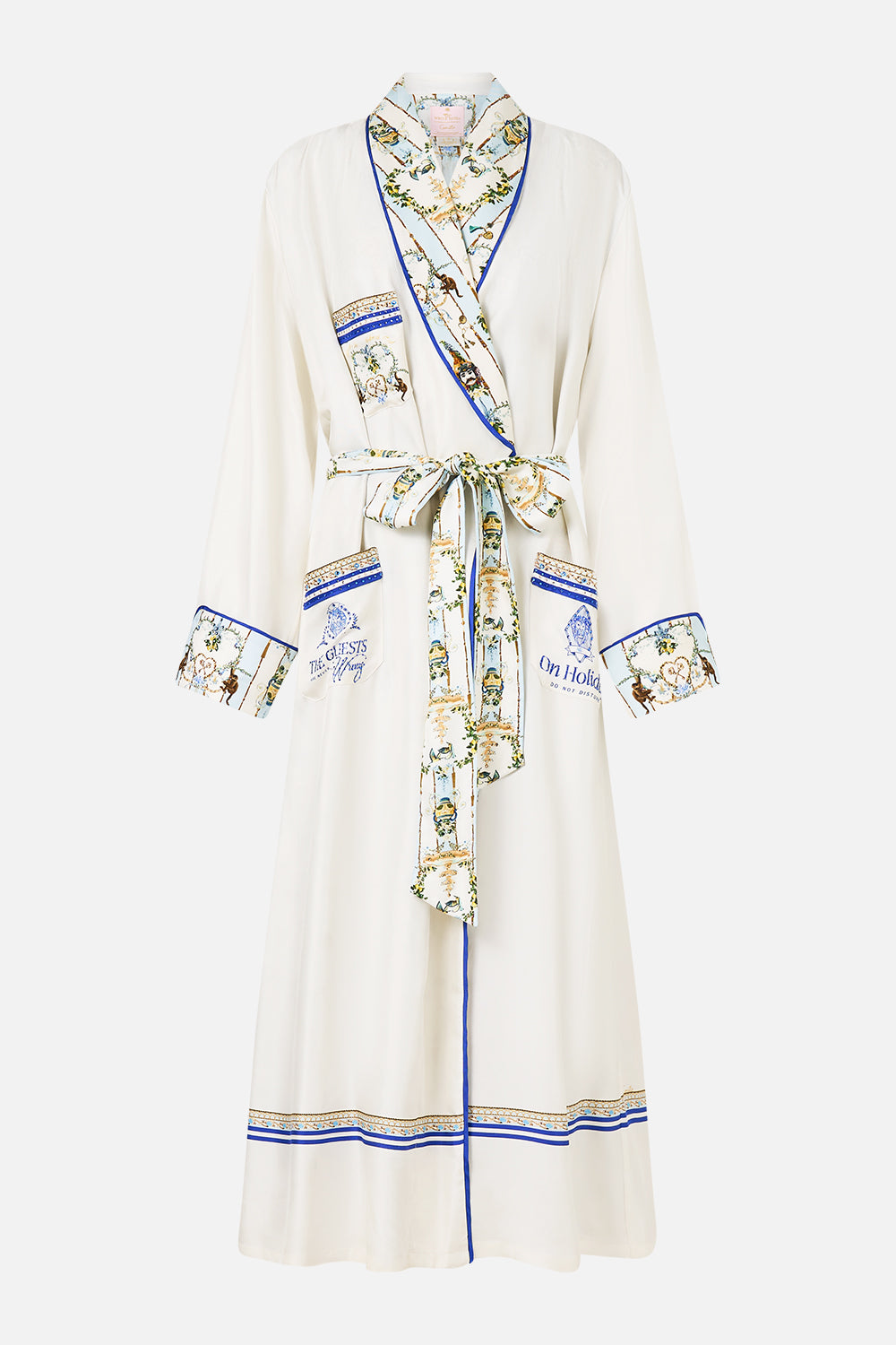The CAMILLA LONG ROBE WITH TIE VENUS ON A VESPA