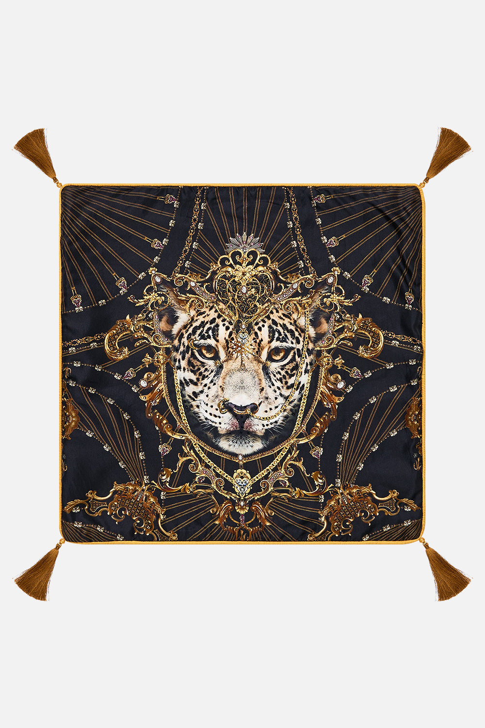 CAMILLA Small Square Cushion in Baroque Around The Clock print