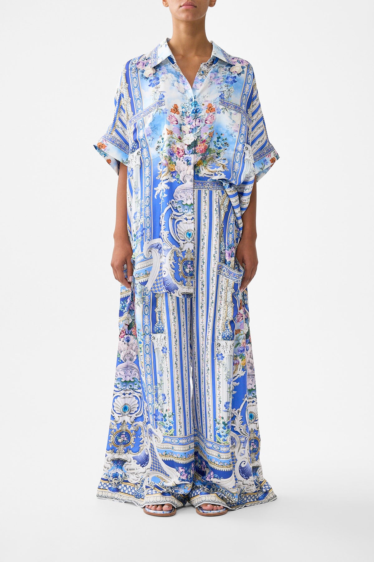 The CAMILLA WIDE LEG TROUSER WITH FRONT POCKETS OTTOMAN OPULENCEOTTOMAN OPULENCE