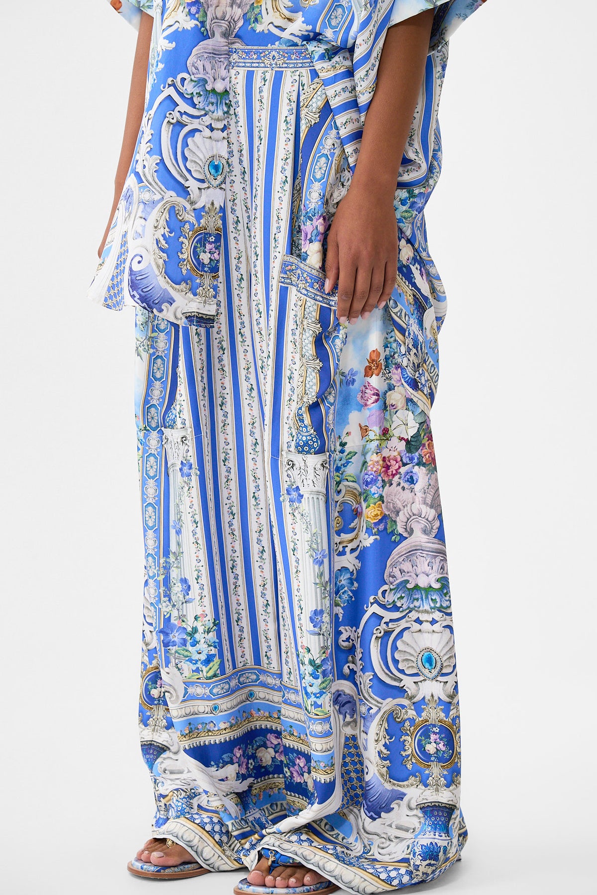 The CAMILLA WIDE LEG TROUSER WITH FRONT POCKETS OTTOMAN OPULENCE