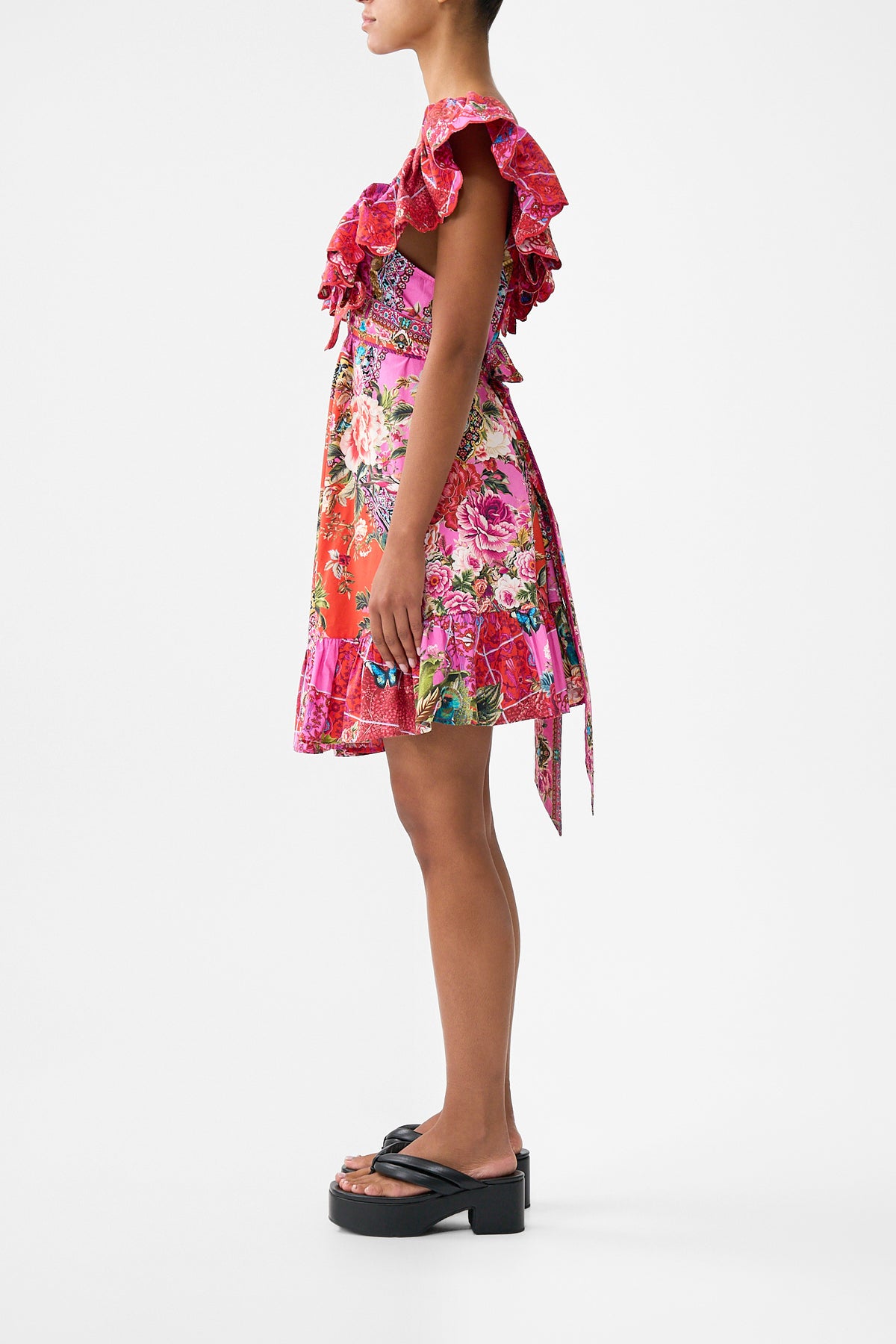 SHORT FRILL NECK DRESS HEIRLOOM EMPIRE