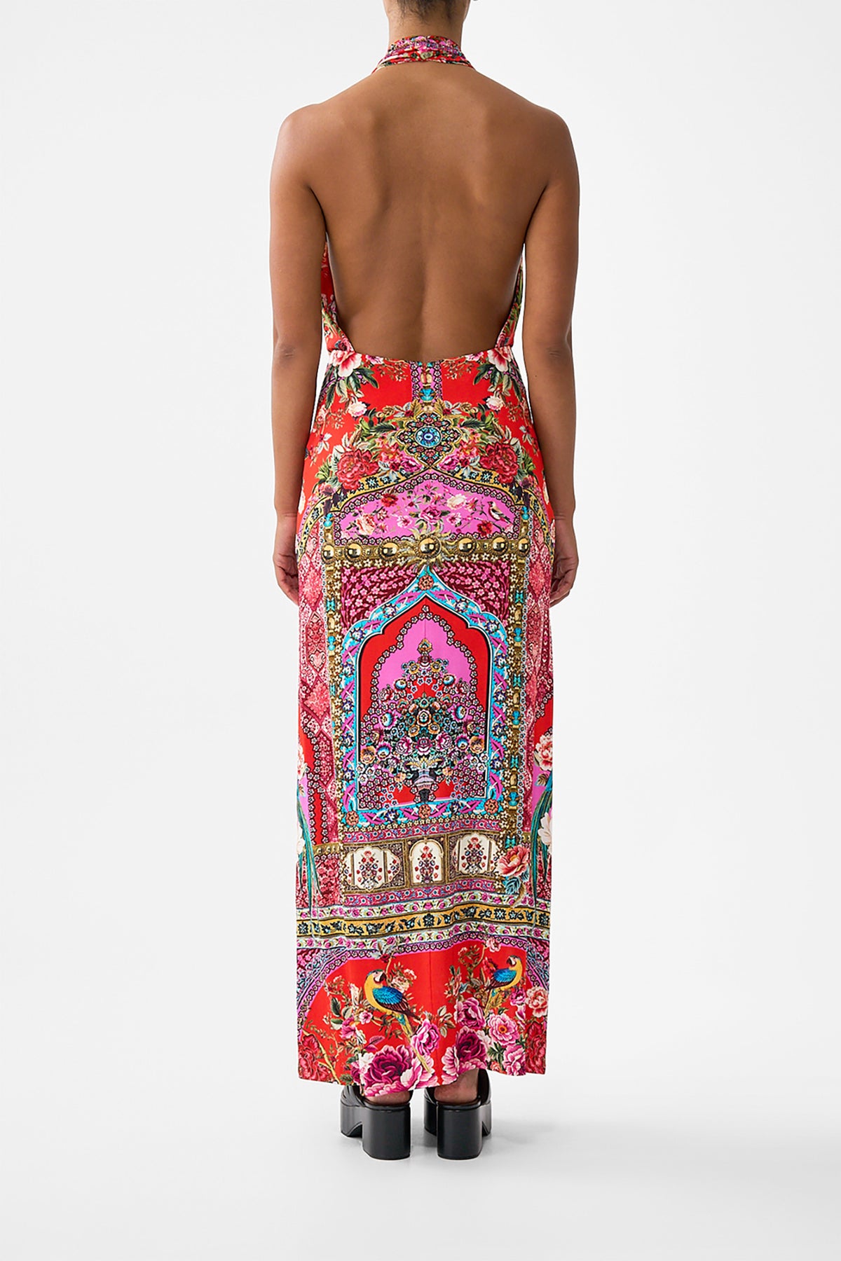 The CAMILLA DEEP COWL PLUNGE DRESS HEIRLOOM EMPIRE