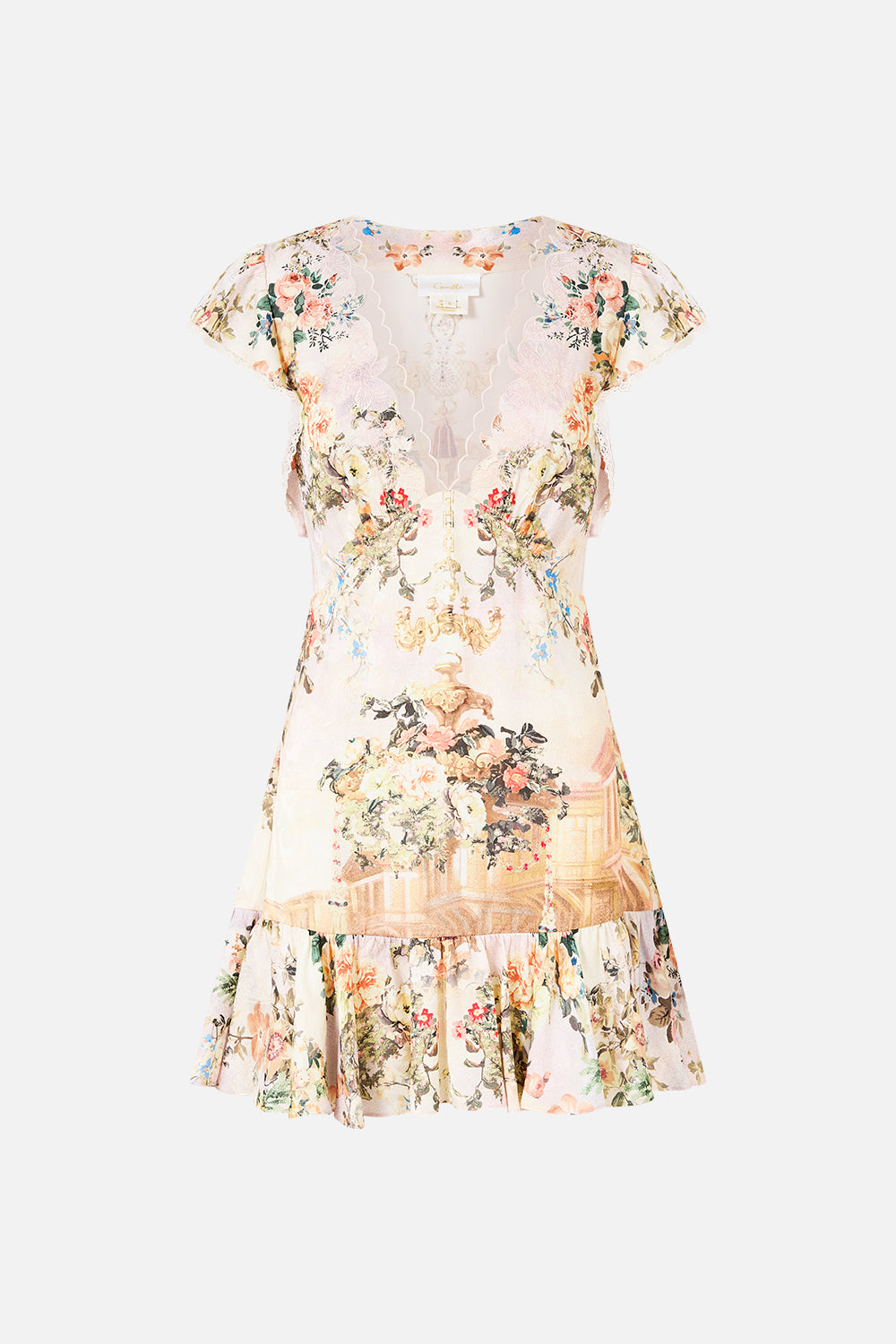 The CAMILLA RUFFLE SLEEVE SHORT DRESS TWILIGHT IN ISTANBUL