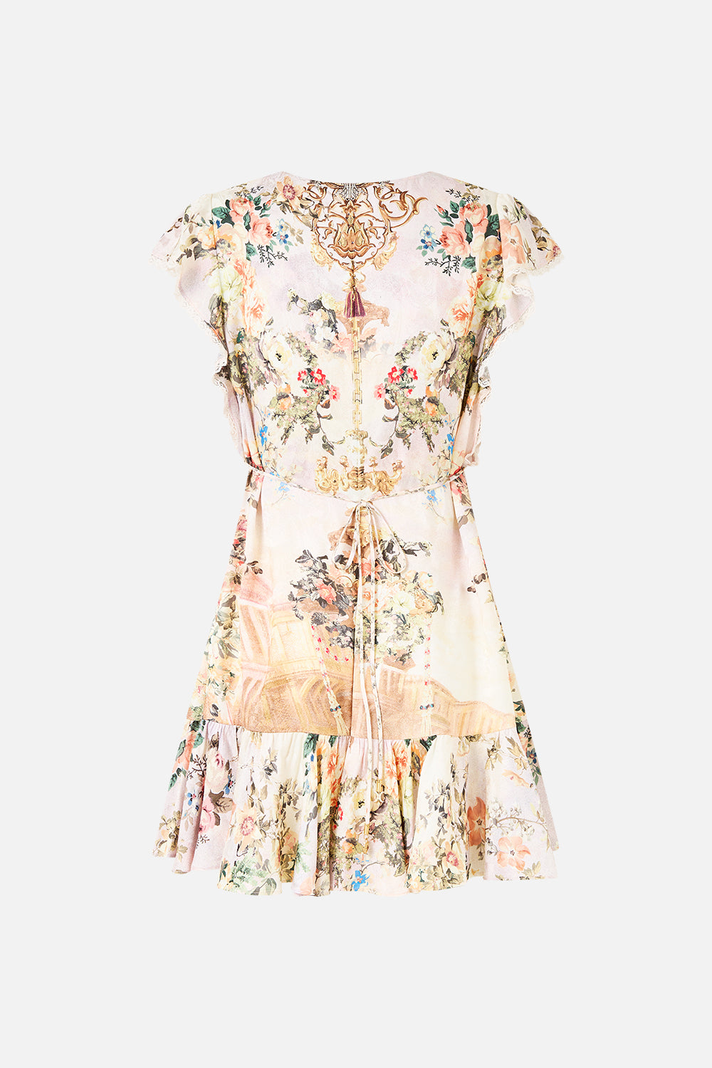 The CAMILLA RUFFLE SLEEVE SHORT DRESS TWILIGHT IN ISTANBUL
