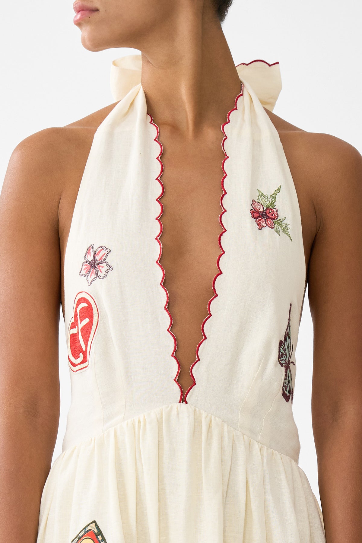 The CAMILLA RUFFLE HEM HALTER DRESS HIGH CLASS HOOKAH