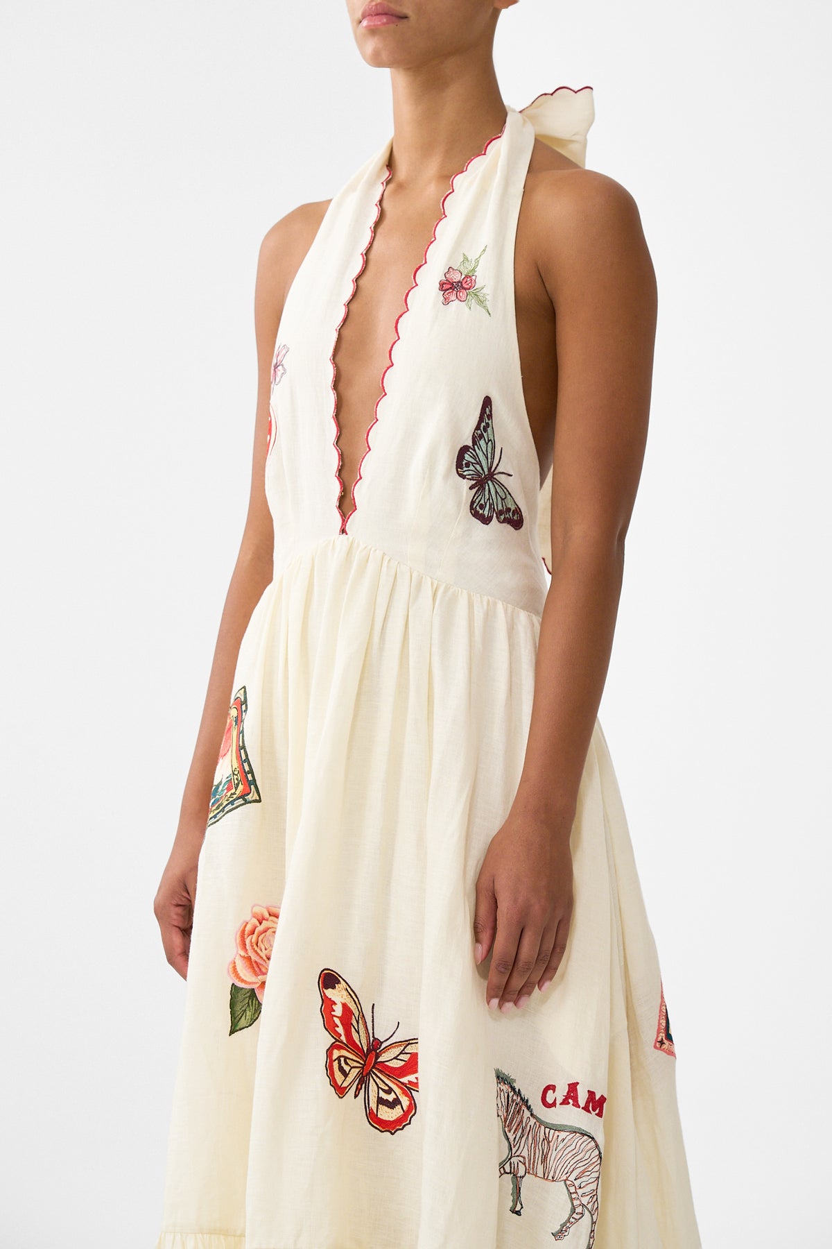 The CAMILLA RUFFLE HEM HALTER DRESS HIGH CLASS HOOKAH
