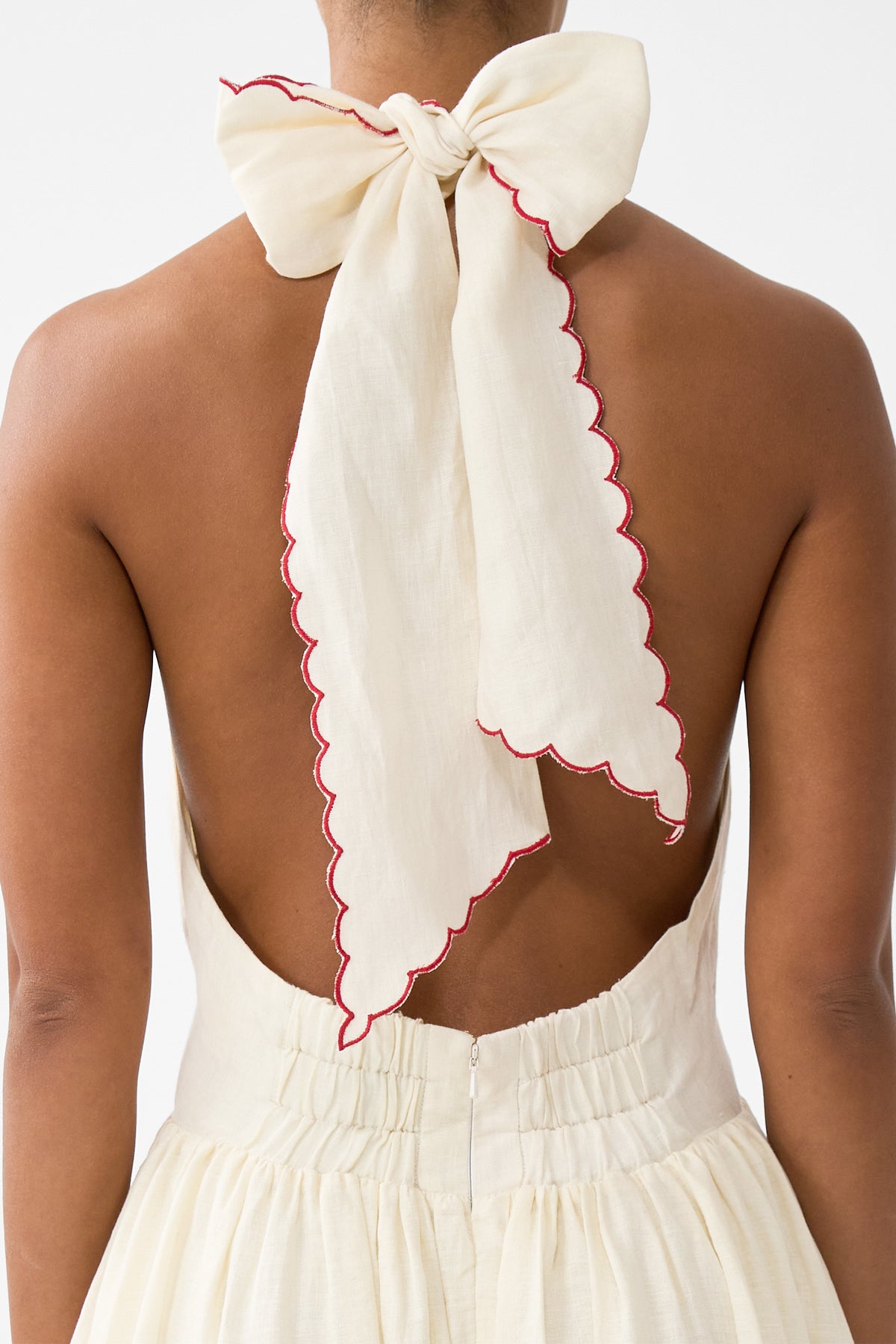 The CAMILLA RUFFLE HEM HALTER DRESS HIGH CLASS HOOKAH