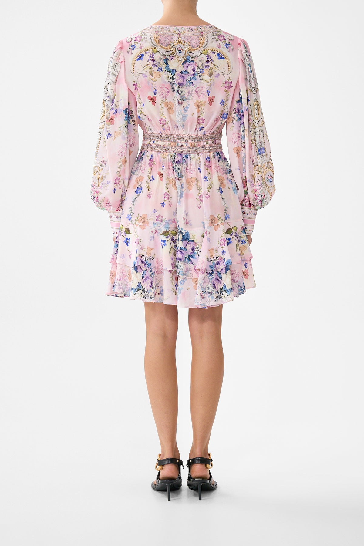 The CAMILLA BUTTON FRONT FRILL DRESS PALATIAL PASTELS