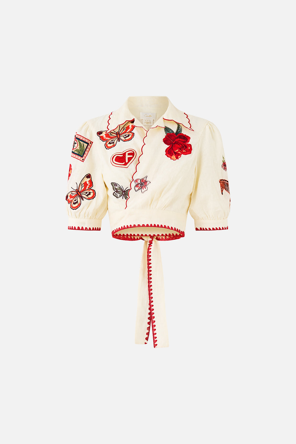 The CAMILLA CROPPED TOP WITH TIE FRONT HIGH CLASS HOOKAH