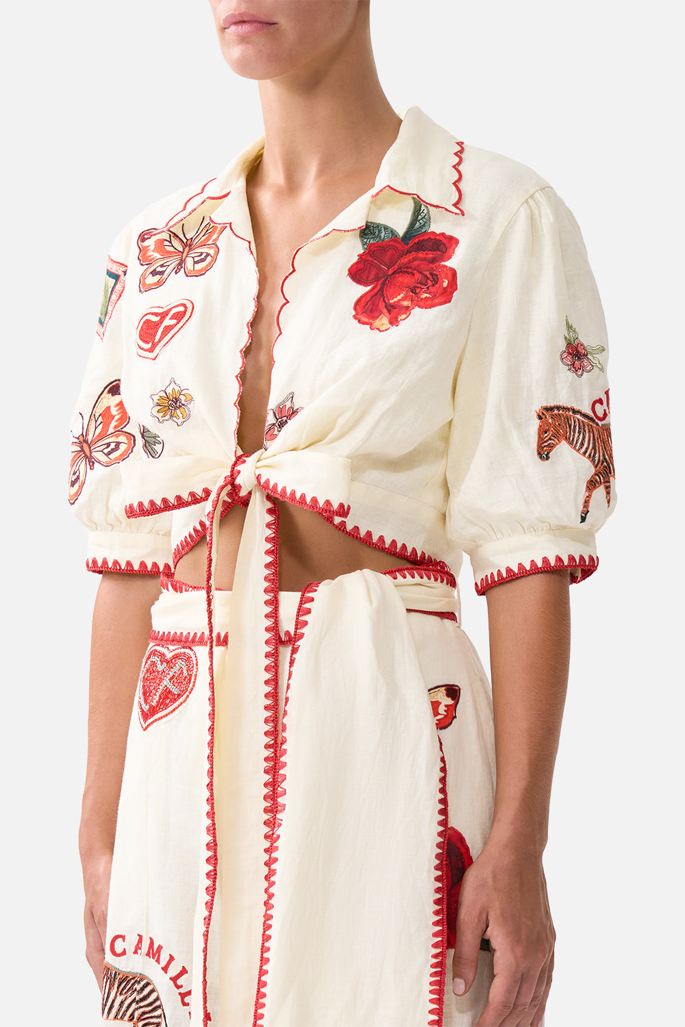 The CAMILLA CROPPED TOP WITH TIE FRONT HIGH CLASS HOOKAH