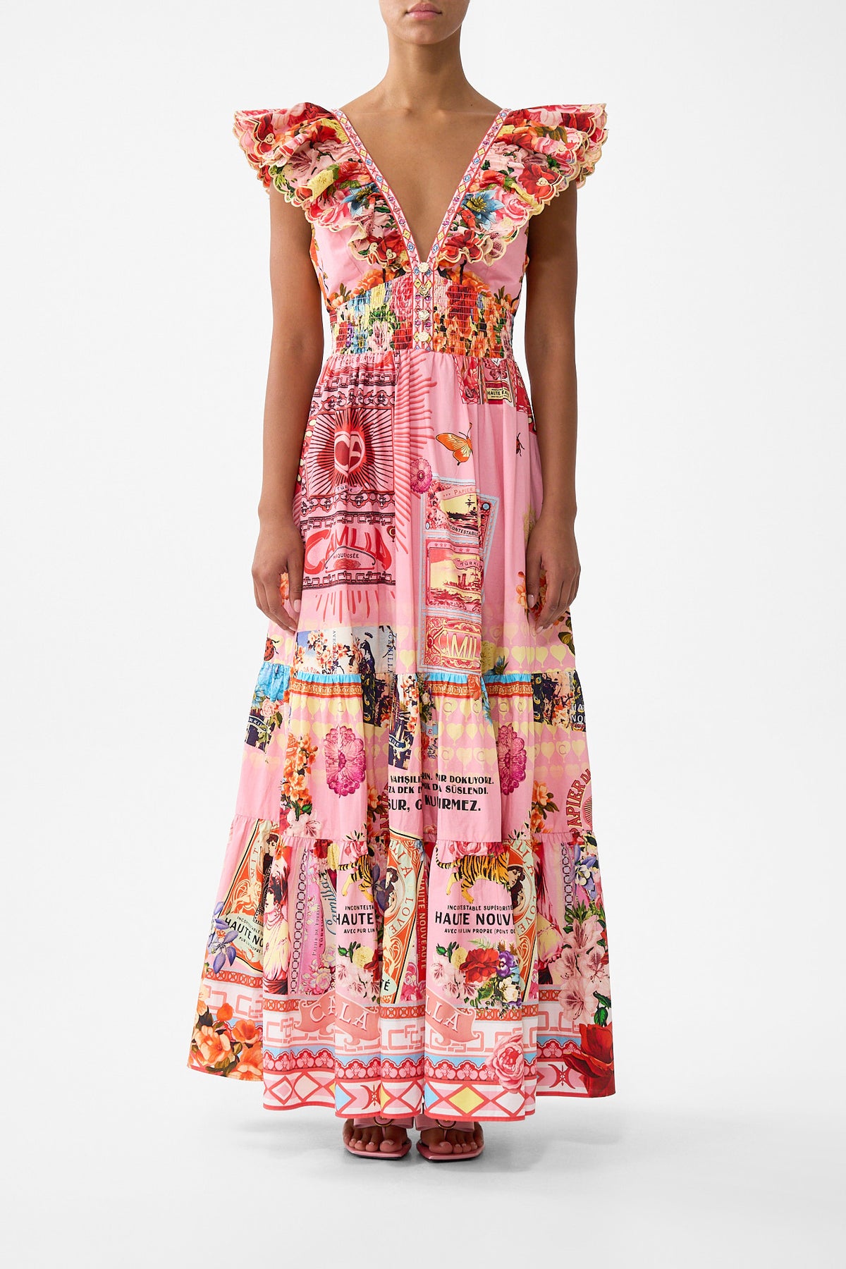 The CAMILLA TIERED DRESS WITH NECK FRILL COLLAGE KINGDOMCOLLAGE KINGDOM