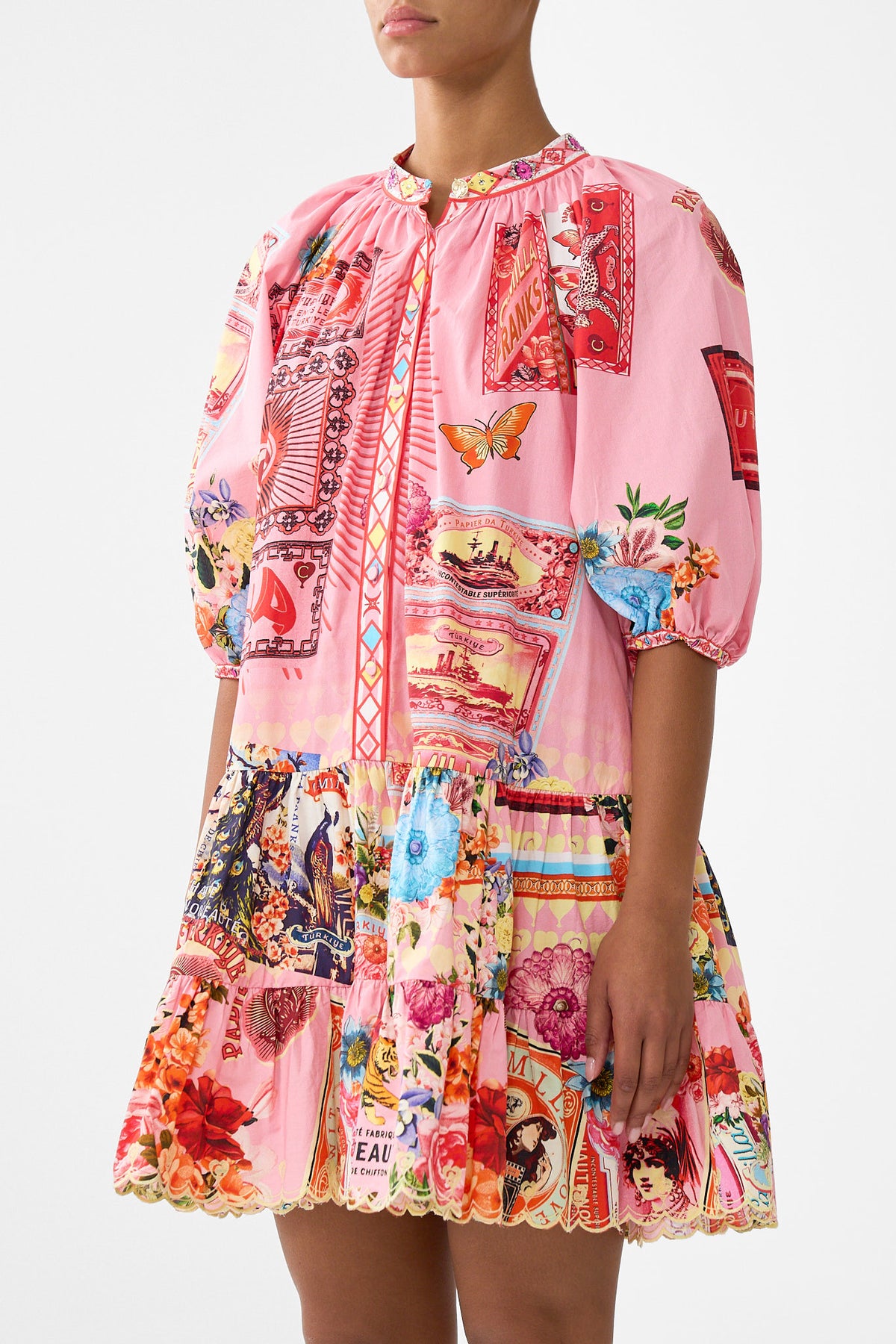The CAMILLA PUFF SLEEVE SHIRT DRESS COLLAGE KINGDOM