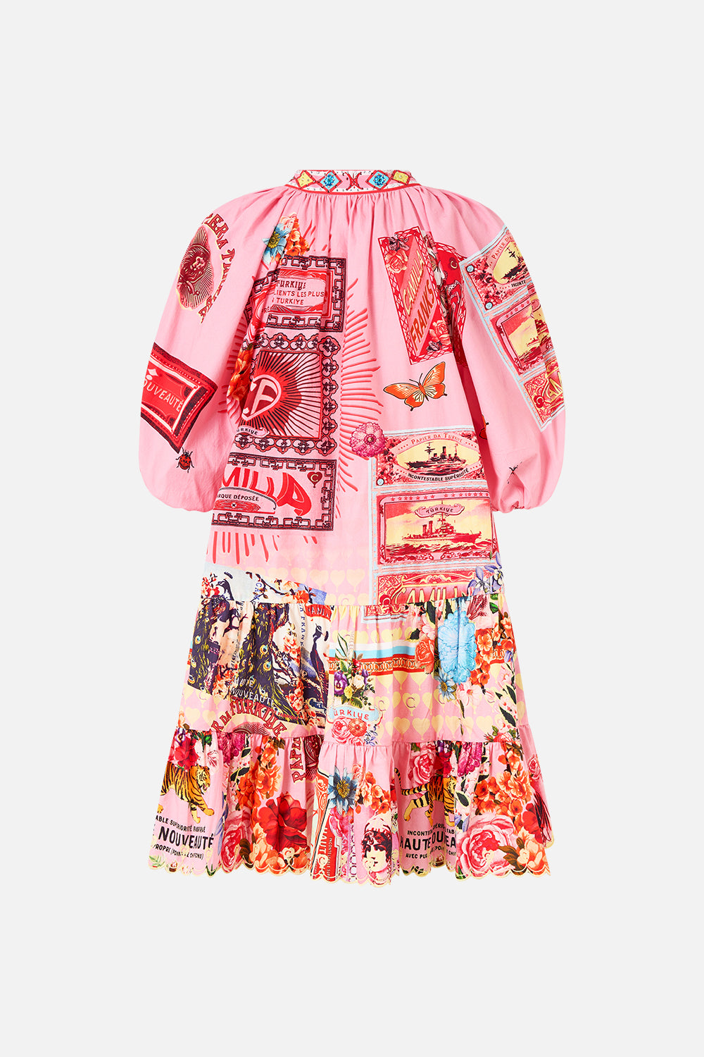 The CAMILLA PUFF SLEEVE SHIRT DRESS COLLAGE KINGDOM