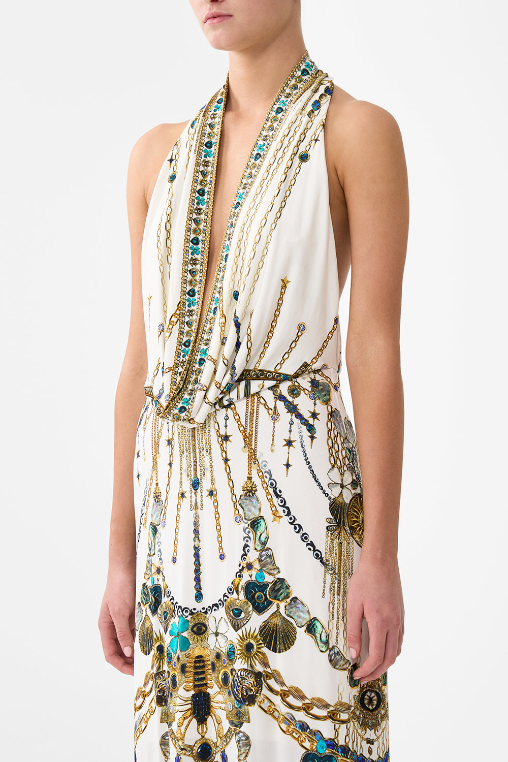 DEEP COWL PLUNGE DRESS CHAIN GANG