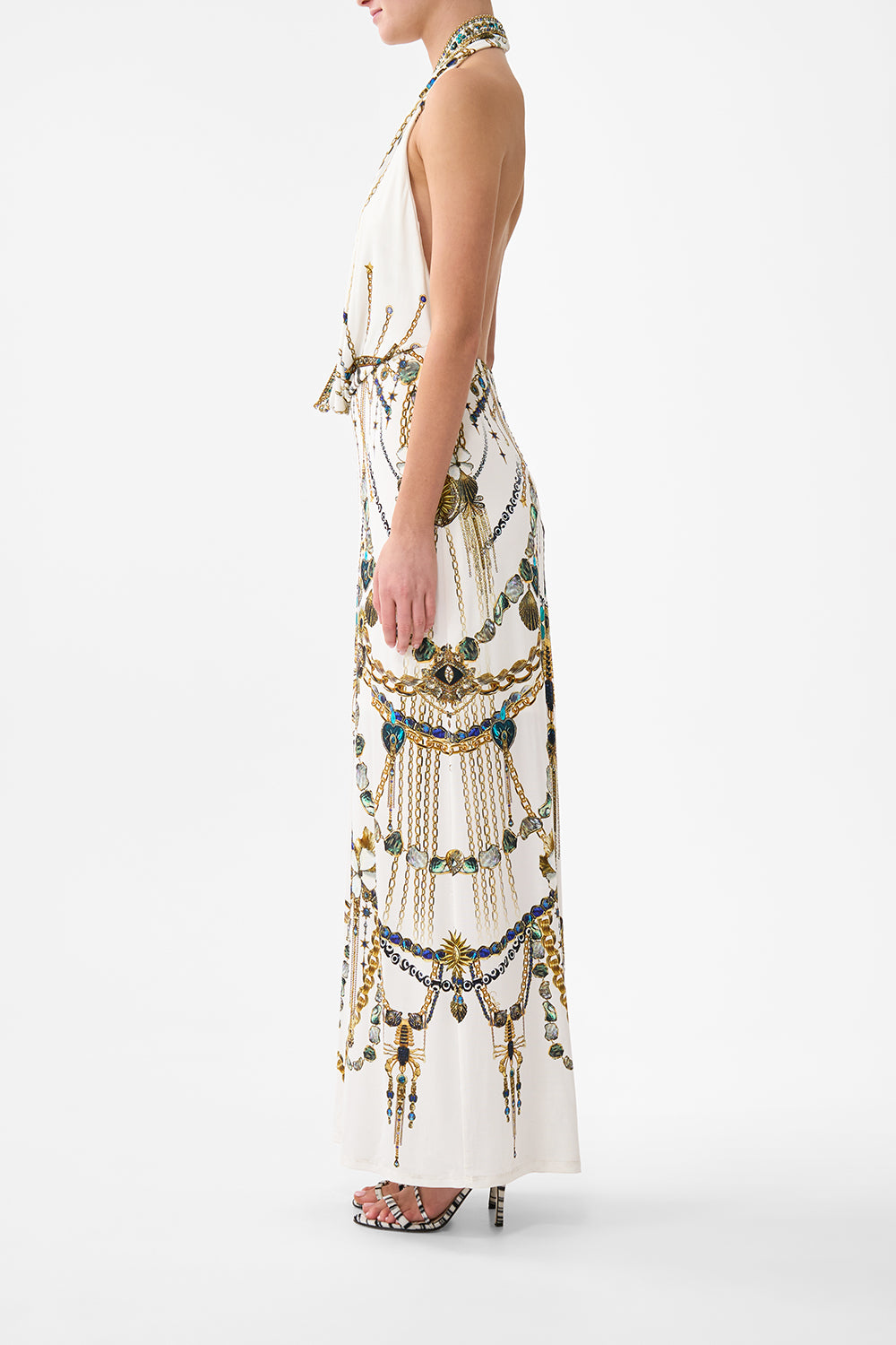 The CAMILLA DEEP COWL PLUNGE DRESS CHAIN GANG