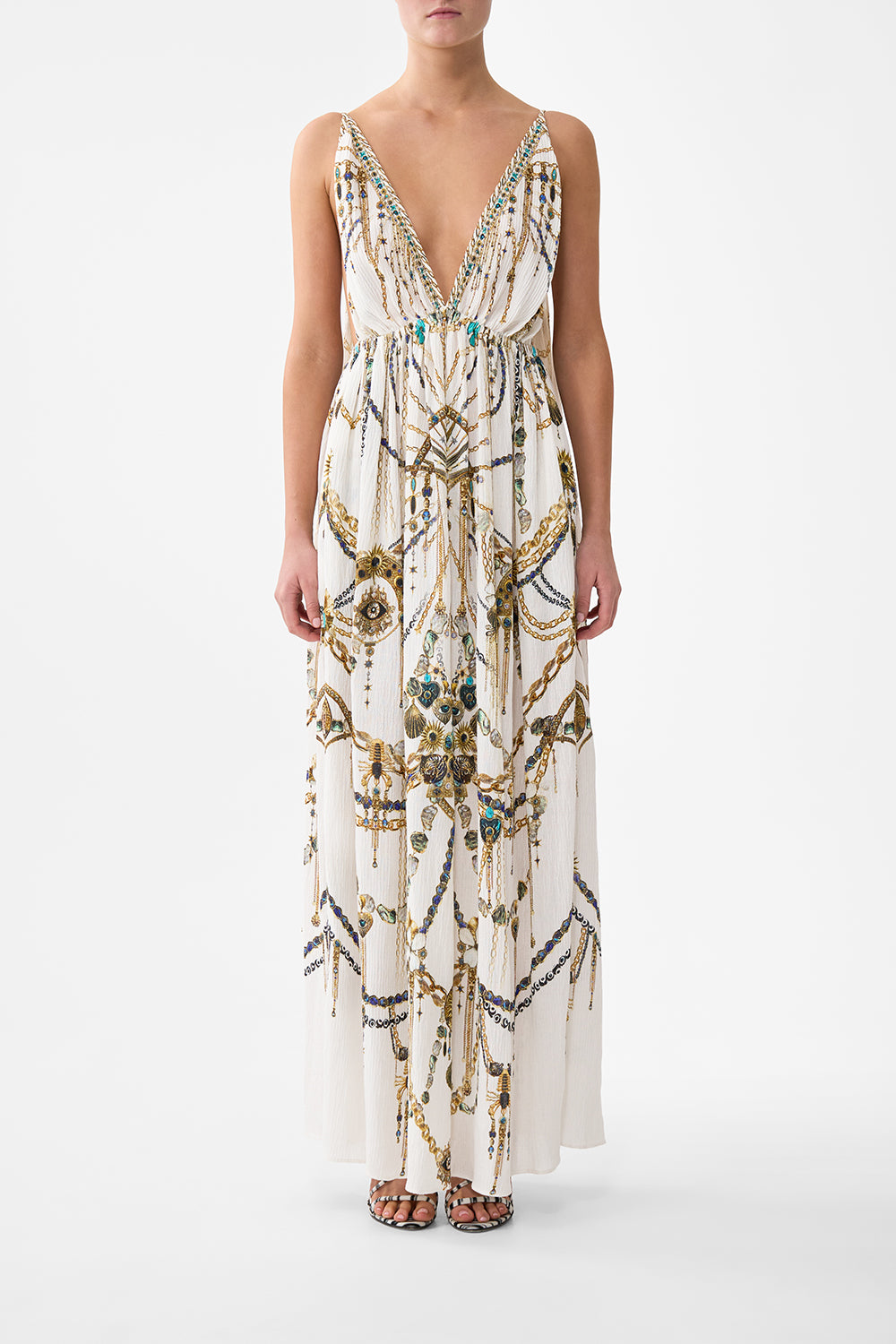 strapless open back dress Lace Open-Back Cape-effect Maxi Dress in Cabernet – CHICIDA main image 1