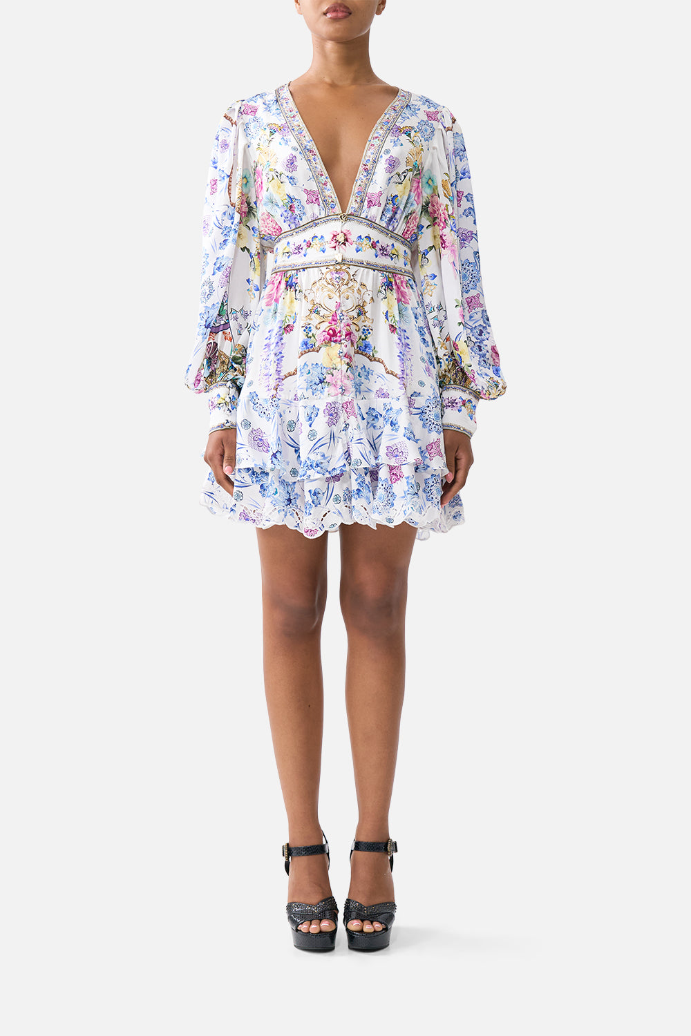 BUTTON FRONT FRILL DRESS ALL ABOUT THAT LACE