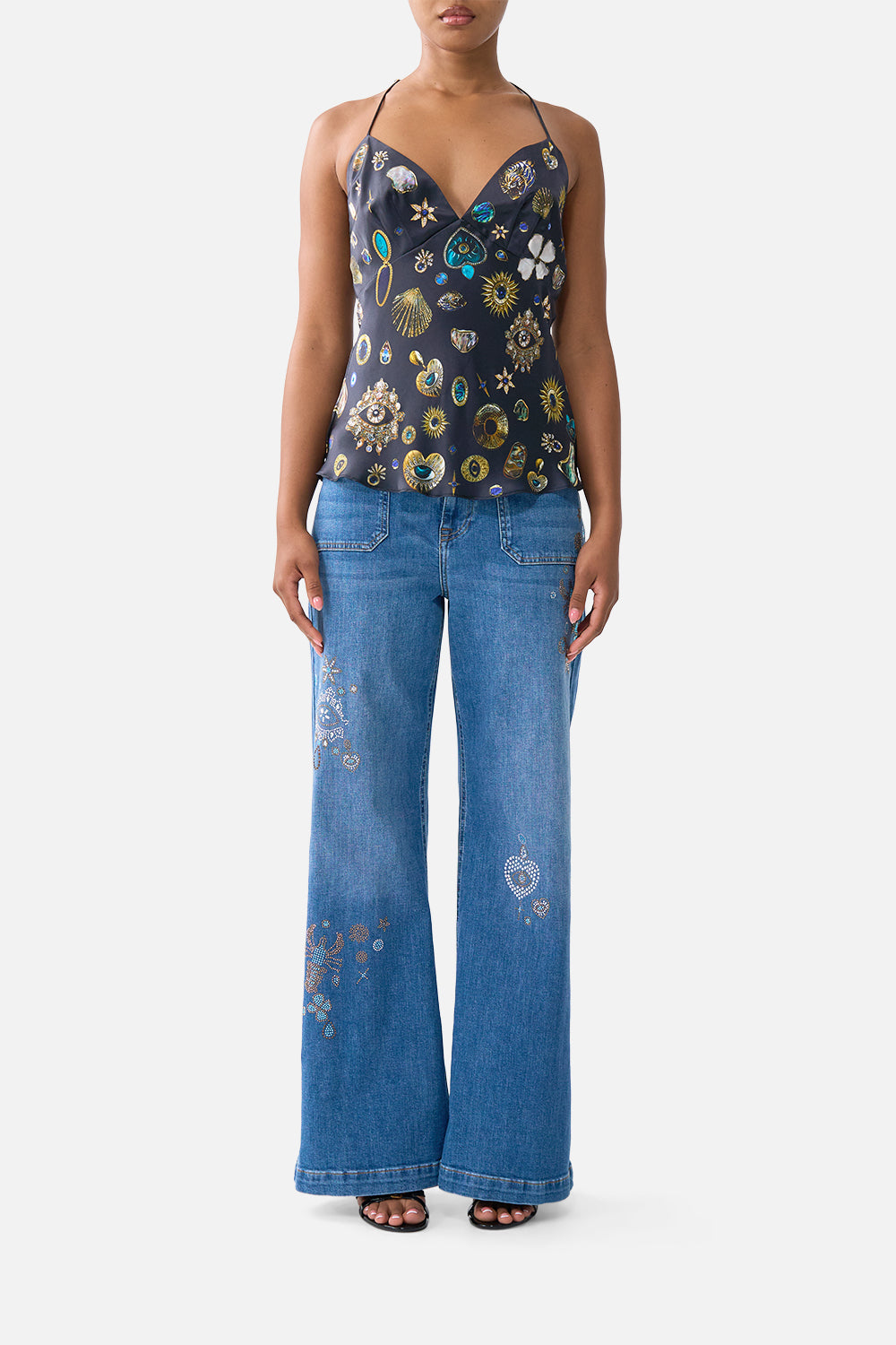 CHAIN DETAIL BIAS CAMI AMULETS AND ALCHEMY