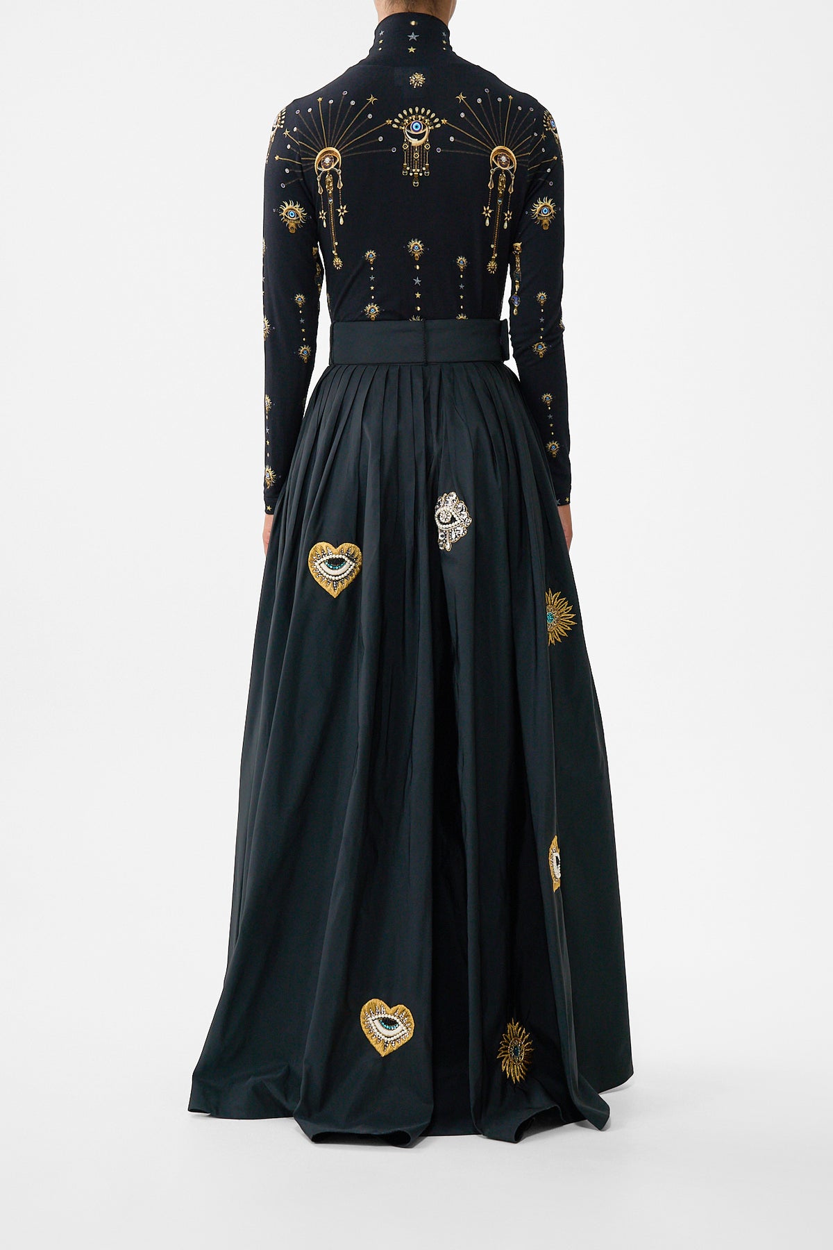 BELTED TAFFETA MAXI SKIRT AMULETS AND ALCHEMY