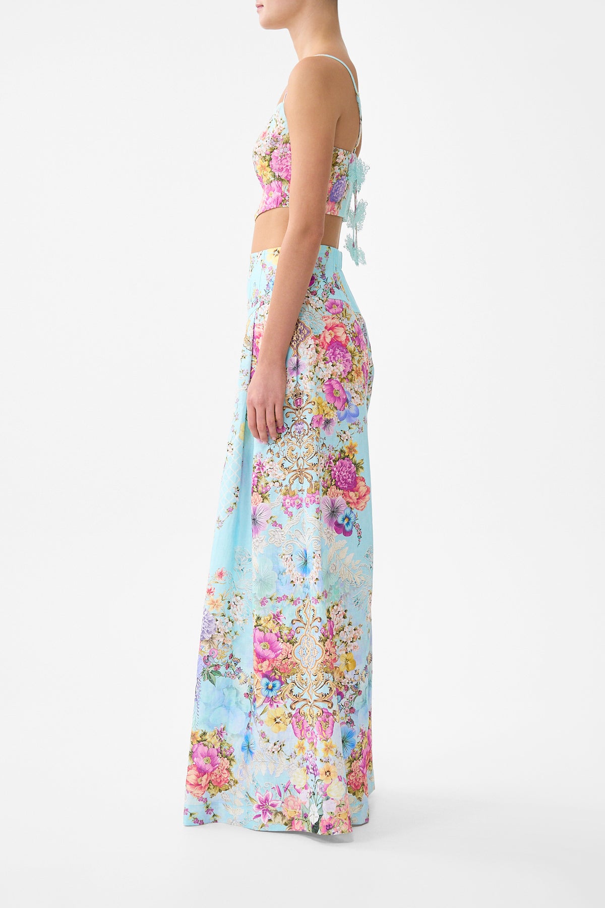 CORSET CROP TOP BAZAAR BLOOMS