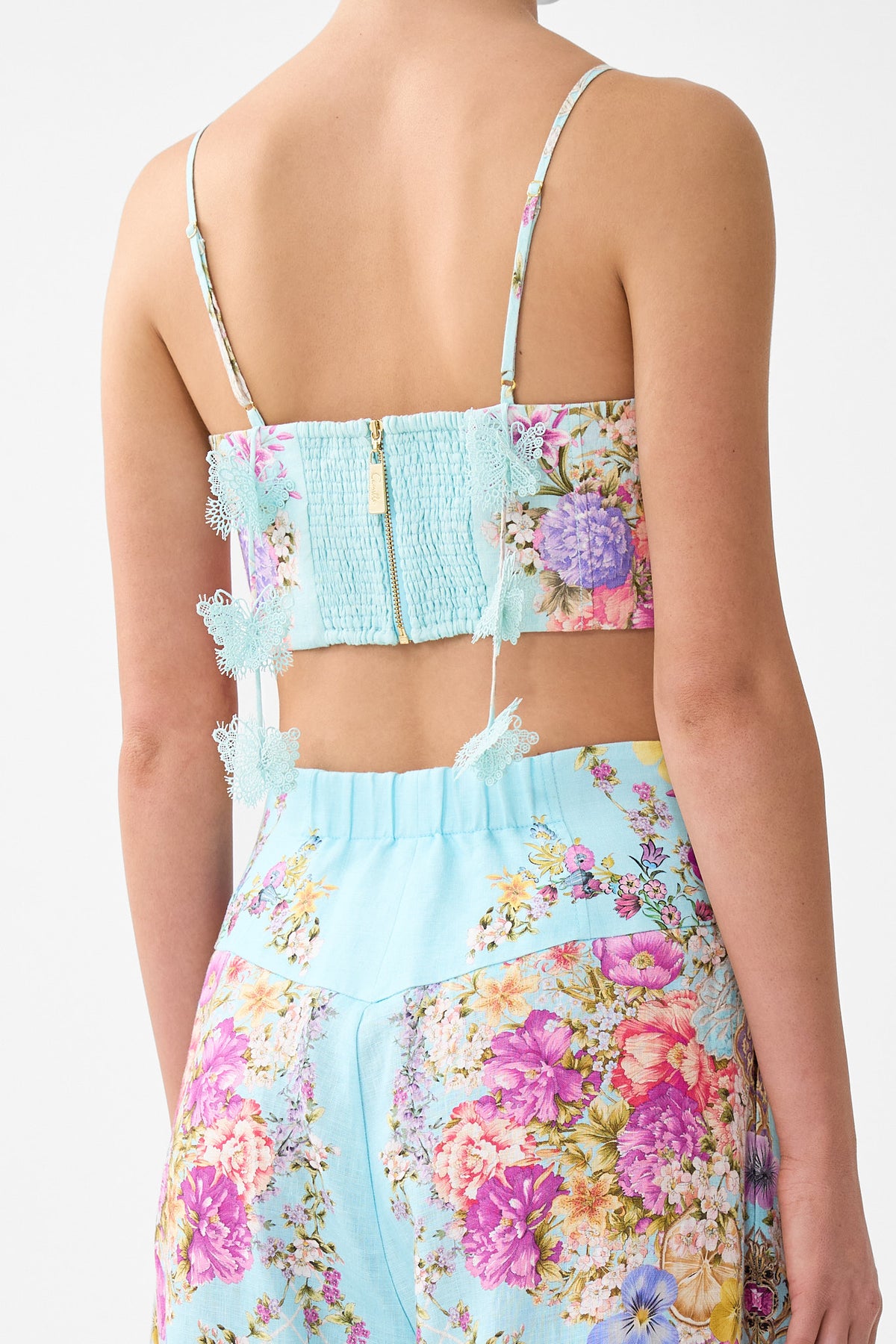 CORSET CROP TOP BAZAAR BLOOMS
