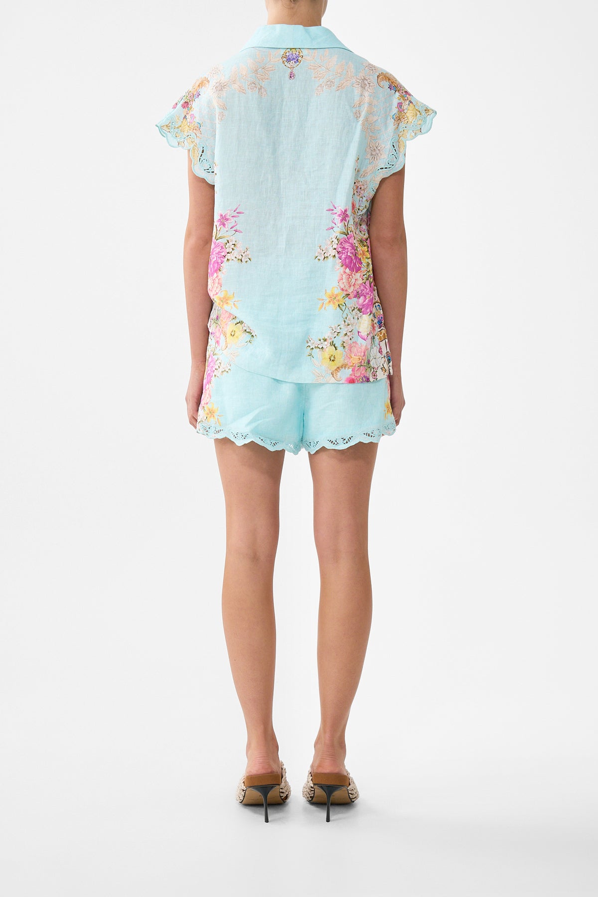 The CAMILLA BUTTON THROUGH COLLARED TOP BAZAAR BLOOMS
