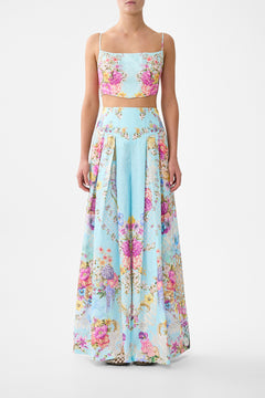 CORSET WAIST WIDE LEG PANT BAZAAR BLOOMS