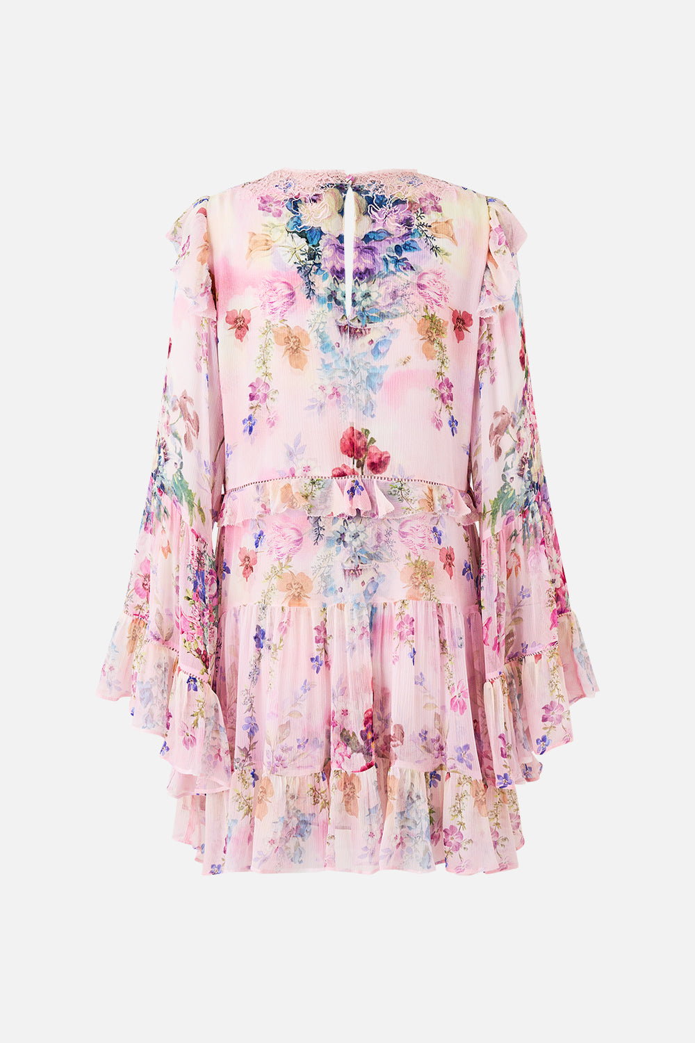 The CAMILLA TIERED SWING MINI DRESS PALATIAL PASTELS