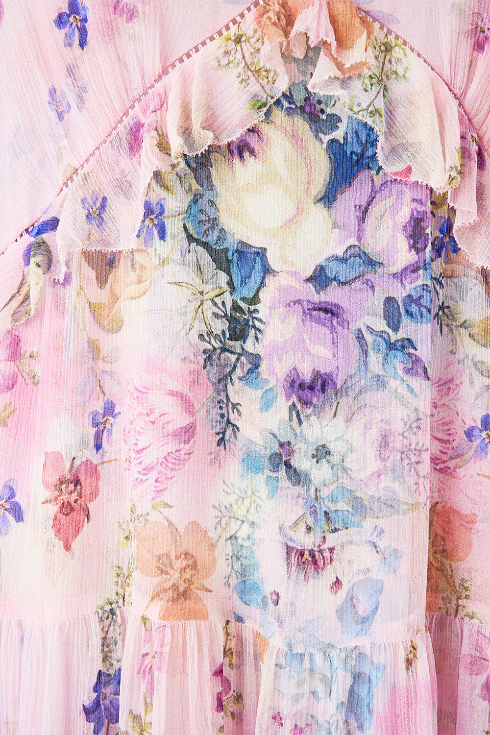 The CAMILLA TIERED SWING MINI DRESS PALATIAL PASTELS
