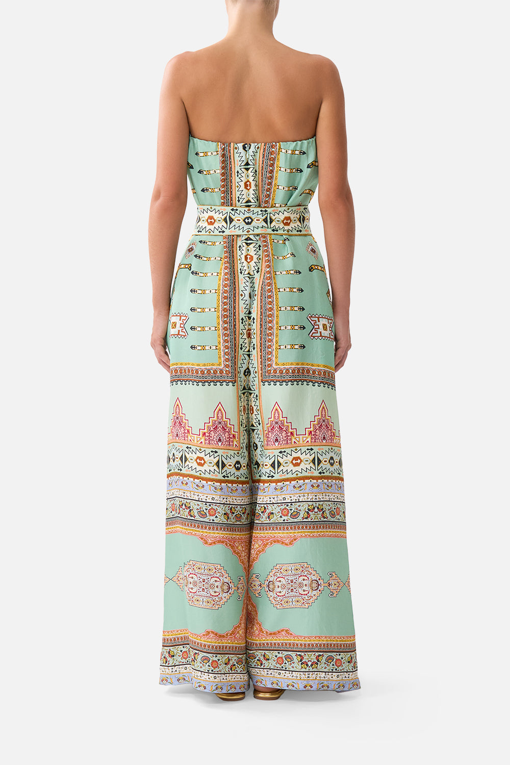 The CAMILLA FRONT PLEAT STRAPLESS JUMPSUIT LEGEND HAS IT