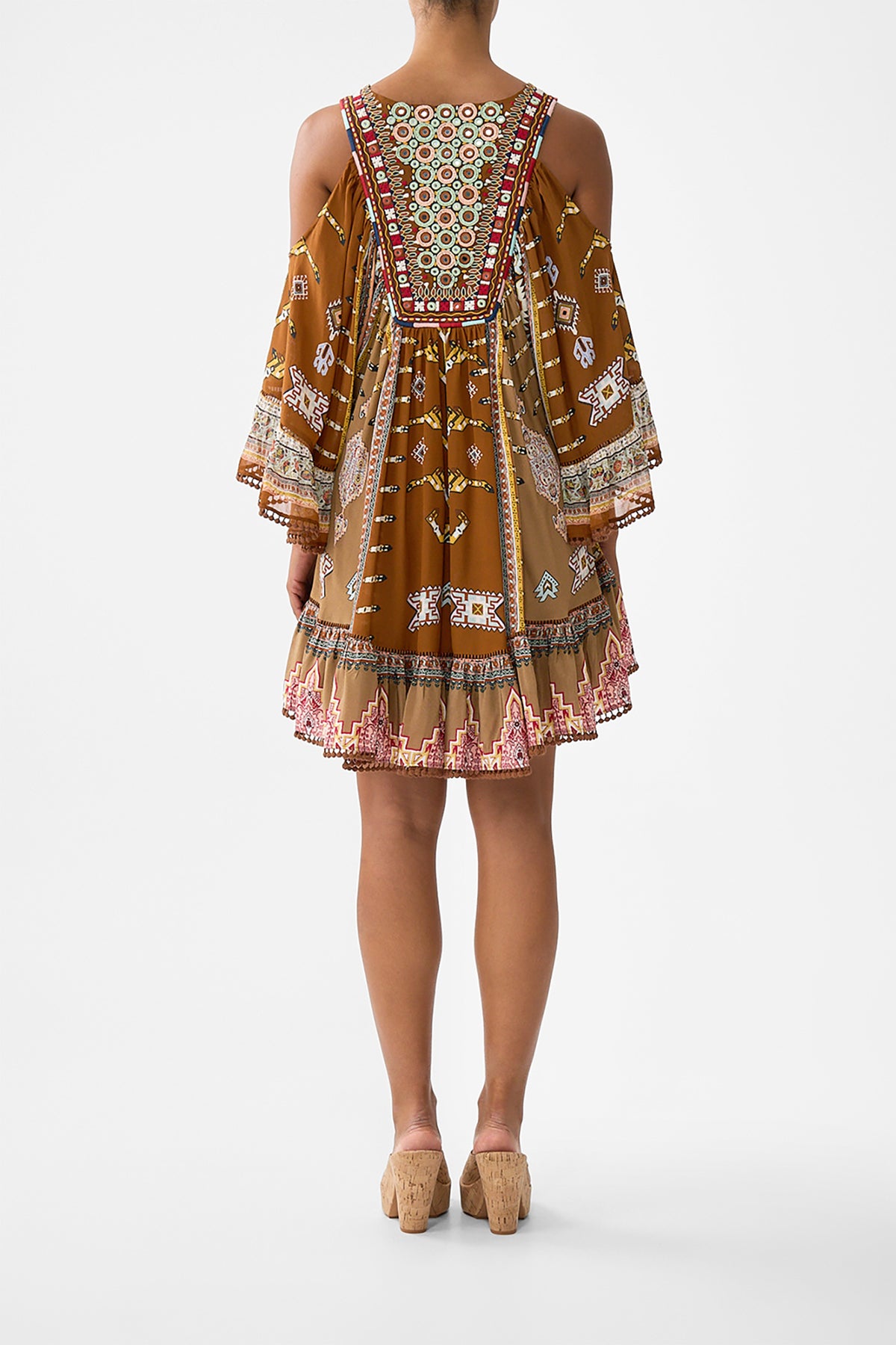 DROP SHOULDER RUFFLE DRESS FABRIC OF TIME