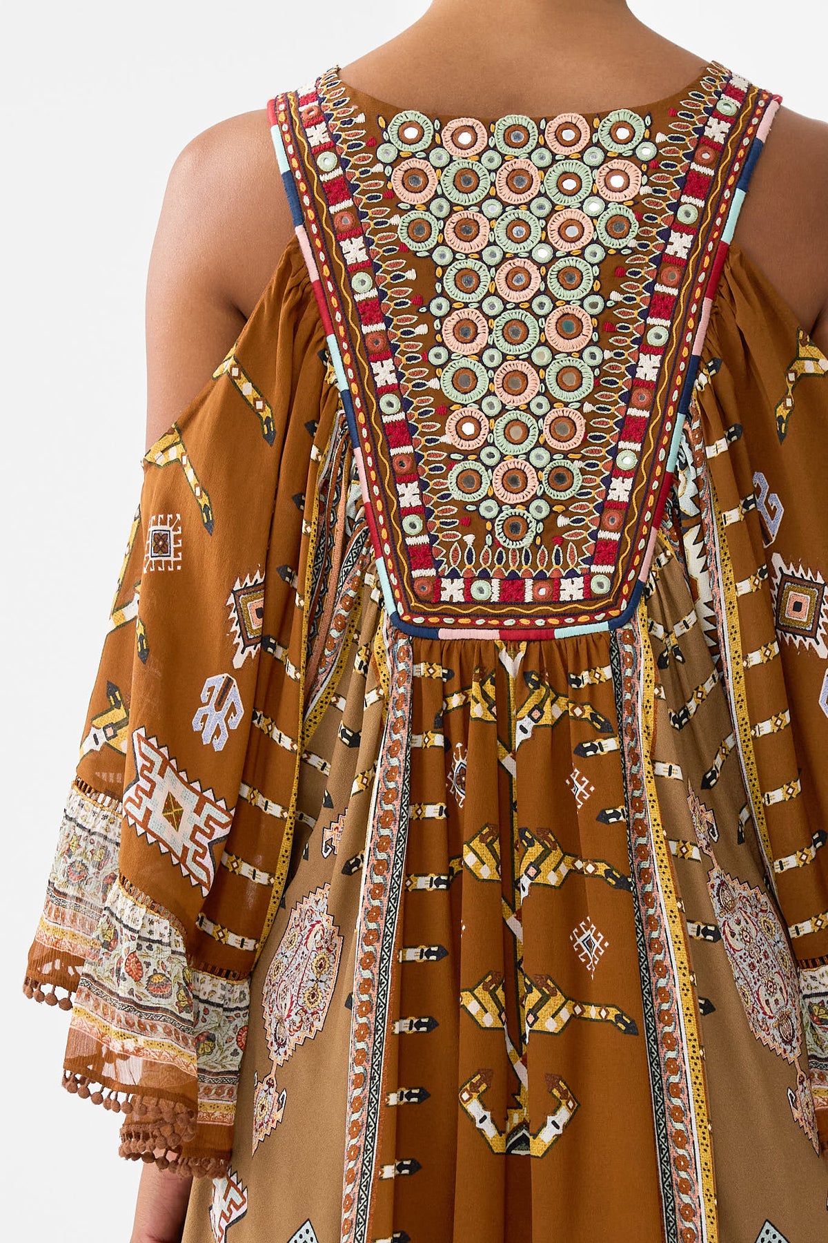 DROP SHOULDER RUFFLE DRESS FABRIC OF TIME