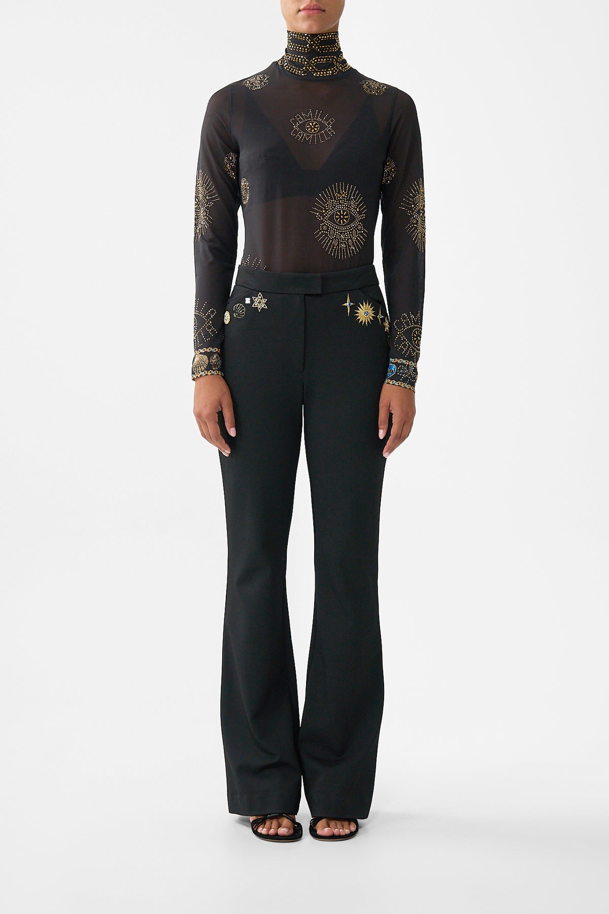 The CAMILLA MID RISE FIT AND FLARE TROUSER AMULETS AND ALCHEMYAMULETS AND ALCHEMY