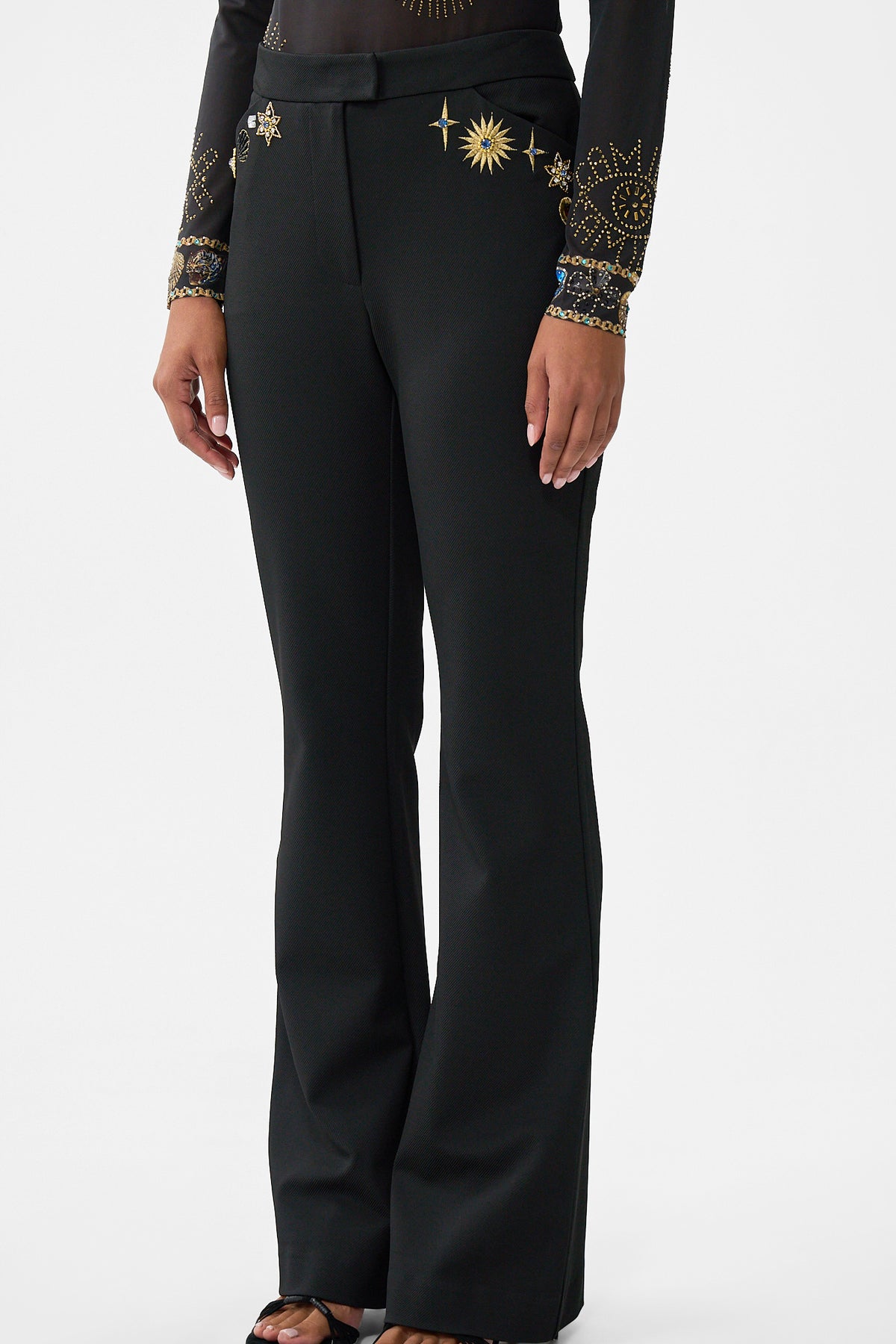 The CAMILLA MID RISE FIT AND FLARE TROUSER AMULETS AND ALCHEMY