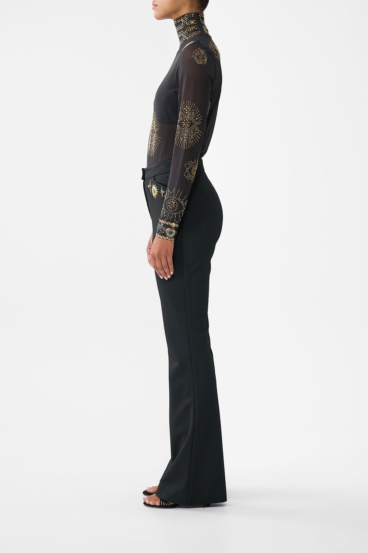 The CAMILLA MID RISE FIT AND FLARE TROUSER AMULETS AND ALCHEMY