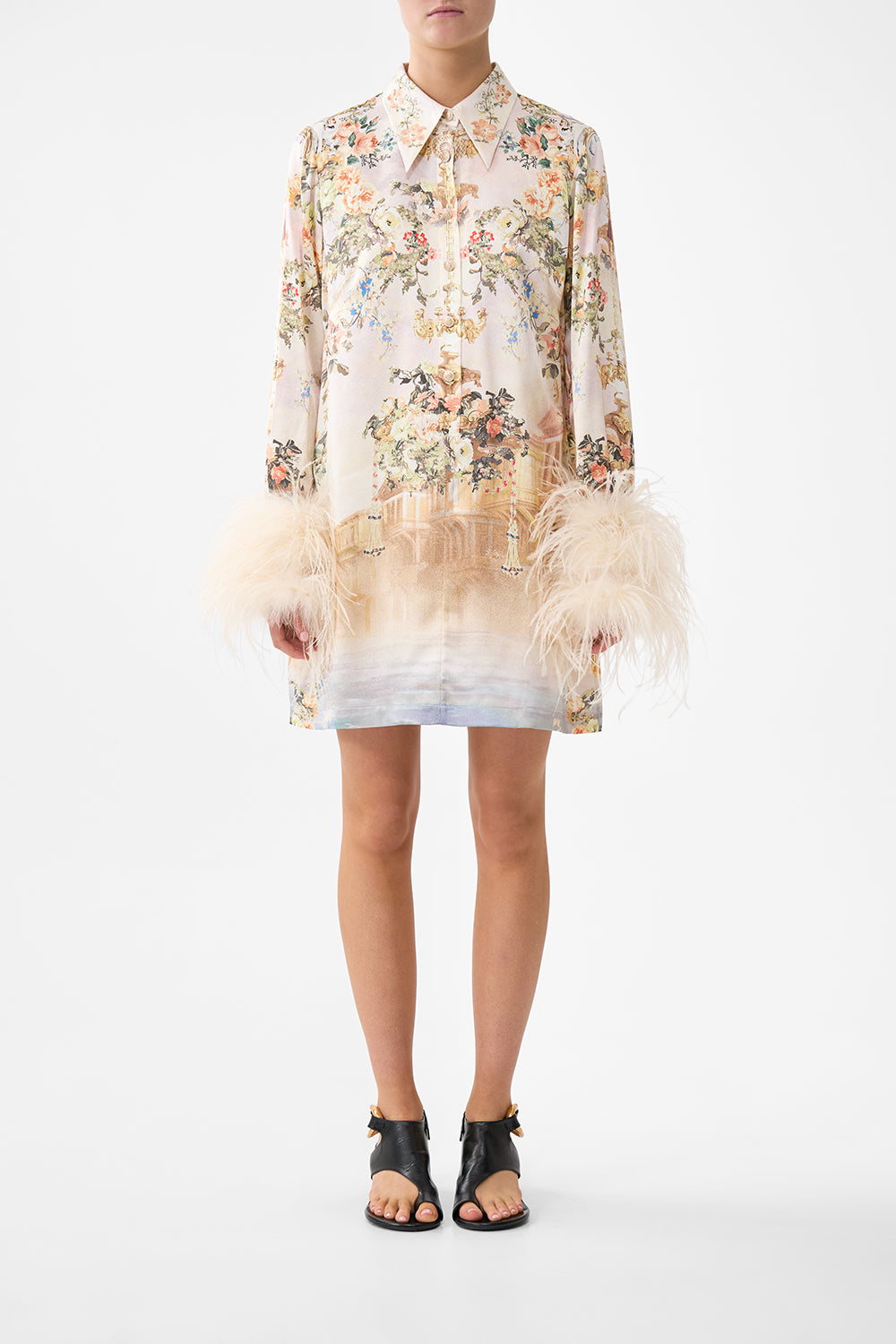 MINI SHIRT DRESS WITH FEATHERS TWILIGHT IN ISTANBUL