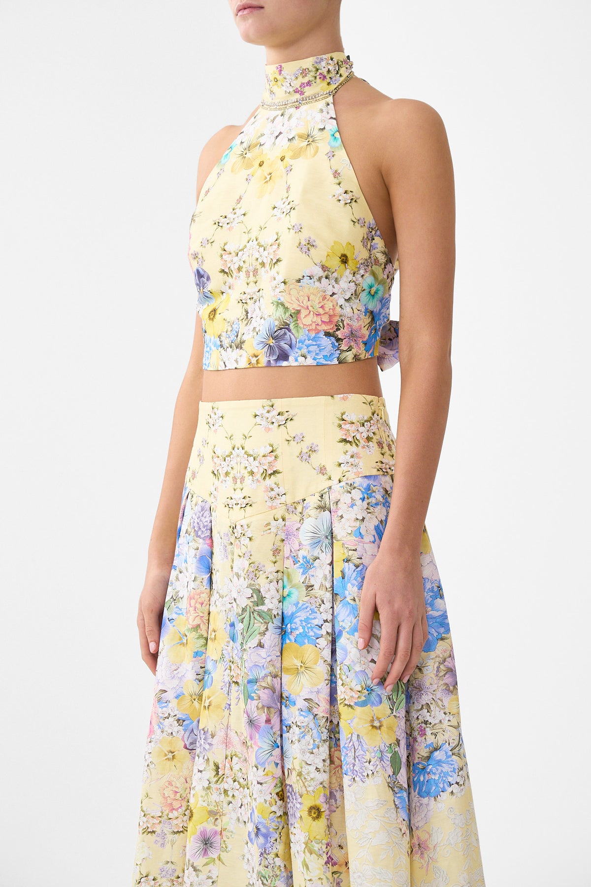 The CAMILLA HALTER TIE BACK TOP DARLING BUDS