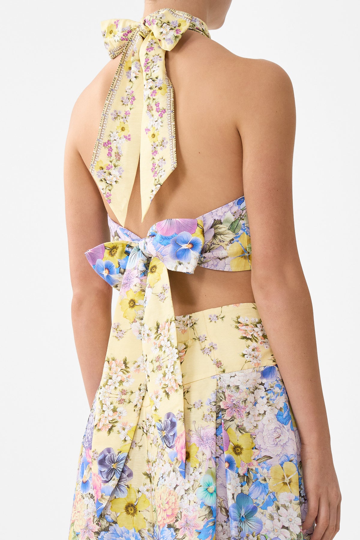 The CAMILLA HALTER TIE BACK TOP DARLING BUDS
