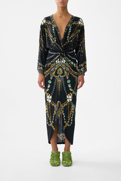 LONG SPLIT FRONT TWIST DRESS AMULETS AND ALCHEMY