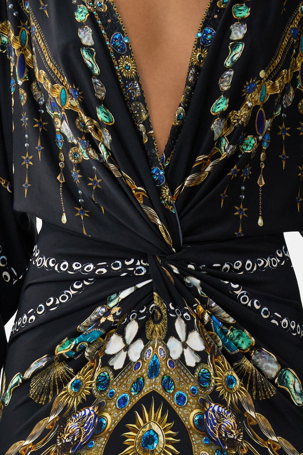 LONG SPLIT FRONT TWIST DRESS AMULETS AND ALCHEMY